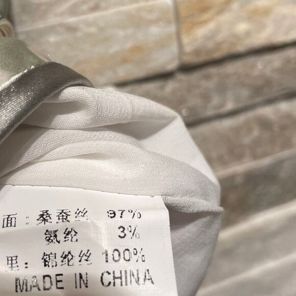 Vintage Sage Floral Cheongsam Dress | Stretch Silk Qipao, Size M (Tag XXX) - Picture 6 of 7